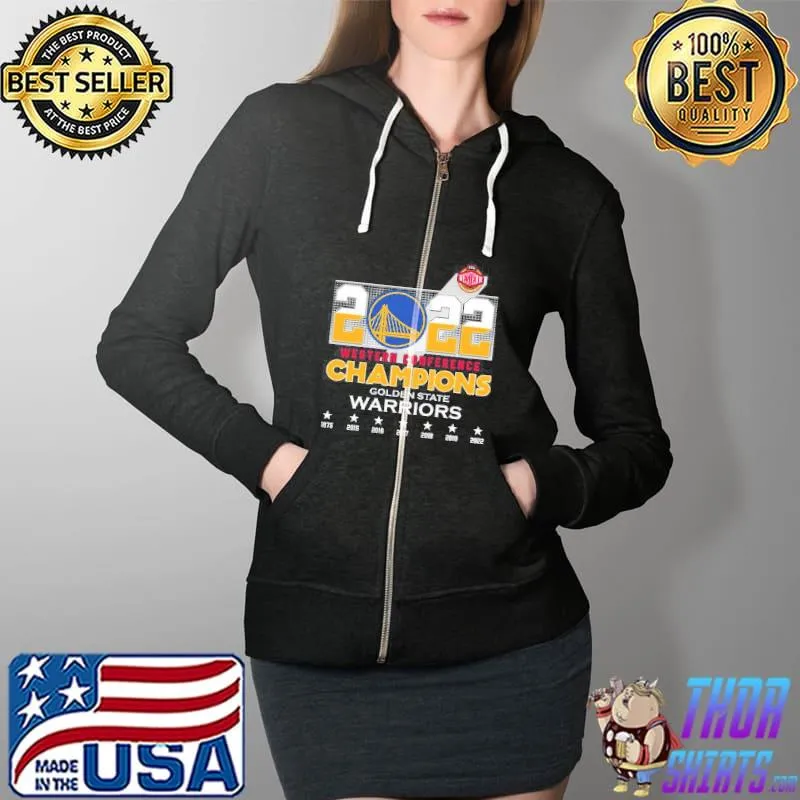 2022 Western Conference Champions Golden State Warriors Shirt Full Zip Hooded
