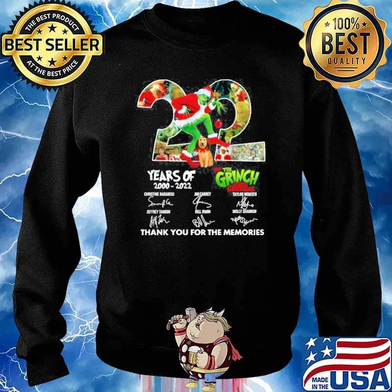 22 how the grinch stole christmas thank for memories signatures s Sweater