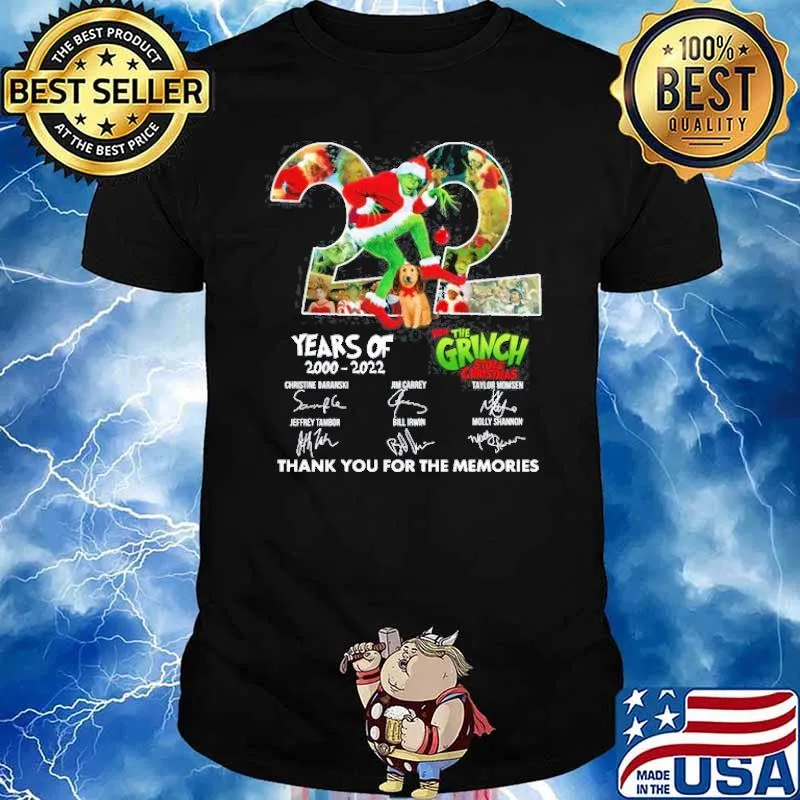 22 how the grinch stole christmas thank for memories signatures shirt