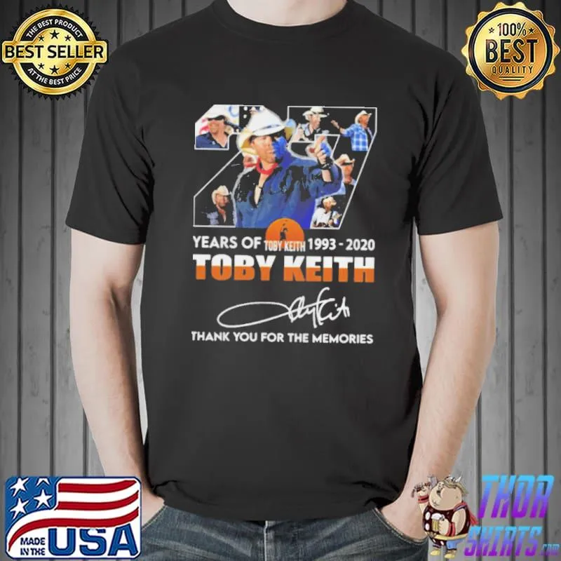 27 years of 19932020 thank you for the memories toby keith shirt
