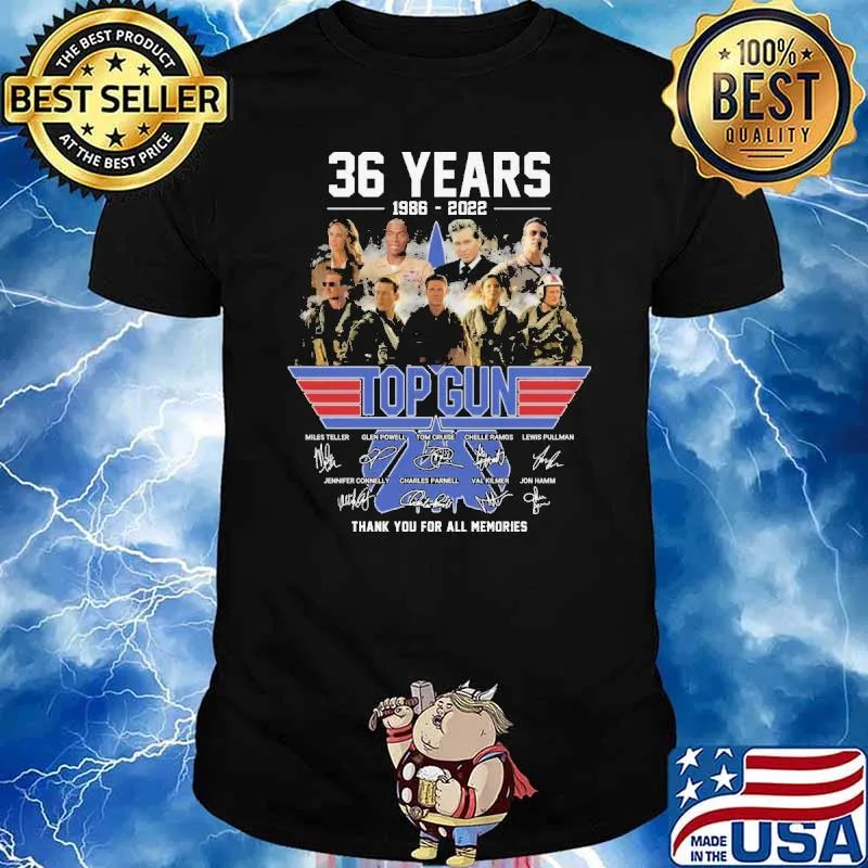 36 years 1986 2022 Top gun thank you for memories signatures shirt