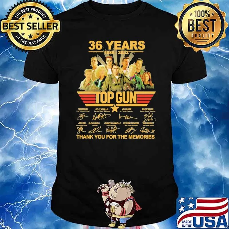 36 years of top gun thank you for the memories signatures shirt