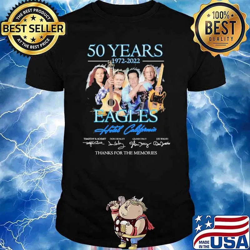 50 years eagles hotel california thank memories signatures shirt