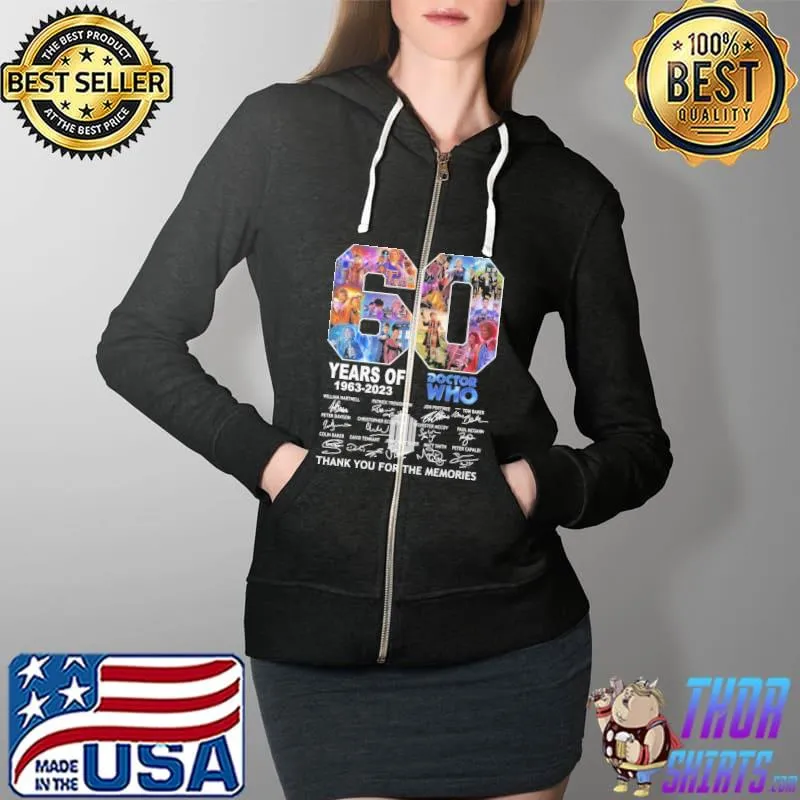 60th doctor who thank you for the memoris signatures s Full Zip Hooded