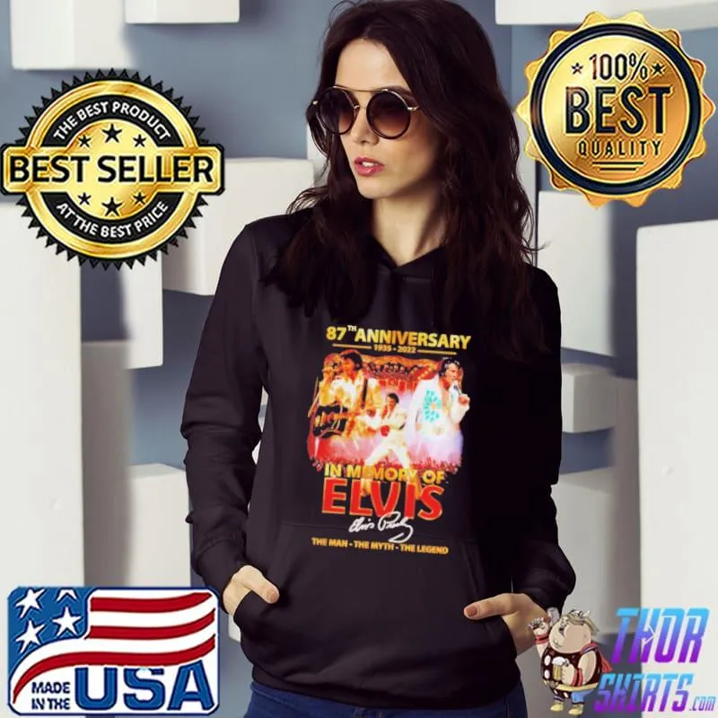 87th anniversary 19352022 in memory of elvis signature s Hoodie