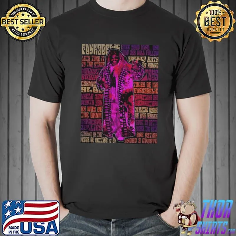 Album discography vintage retro design funkadelic parliament rock band shirt