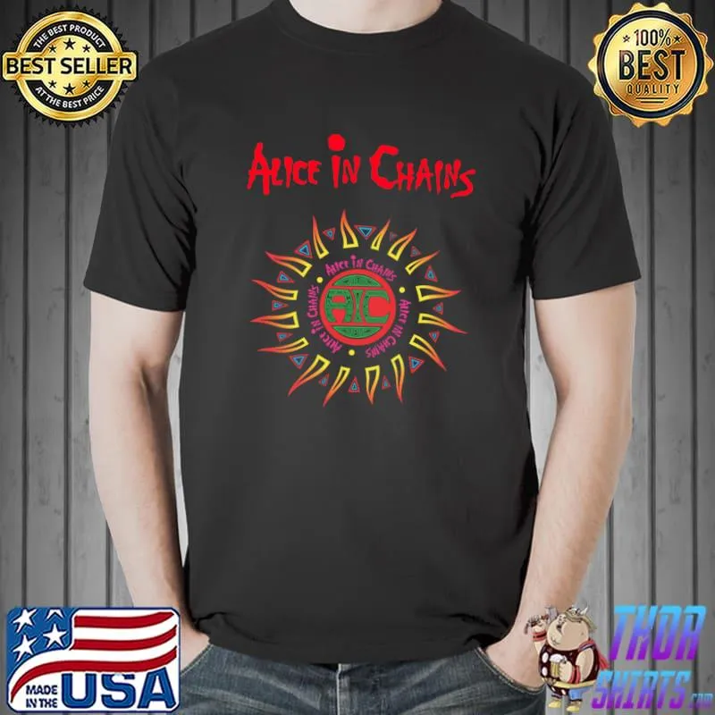 ALICE IN CHAINS Sun Logo Grunge Logo Classic Classic T-Shirt Unisex