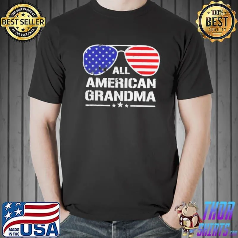 All American grandma American flag patriotic 4th of july shirt