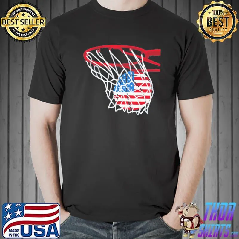 American patriotic basketball 4th of july us flag shirt