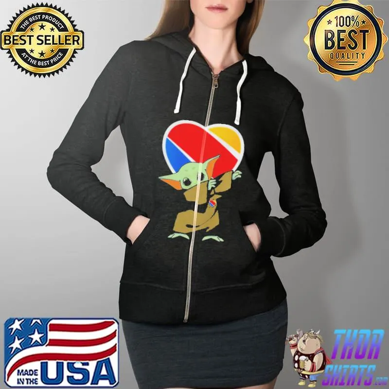 Baby Yoda dabbing southwest airlines s Full Zip Hooded