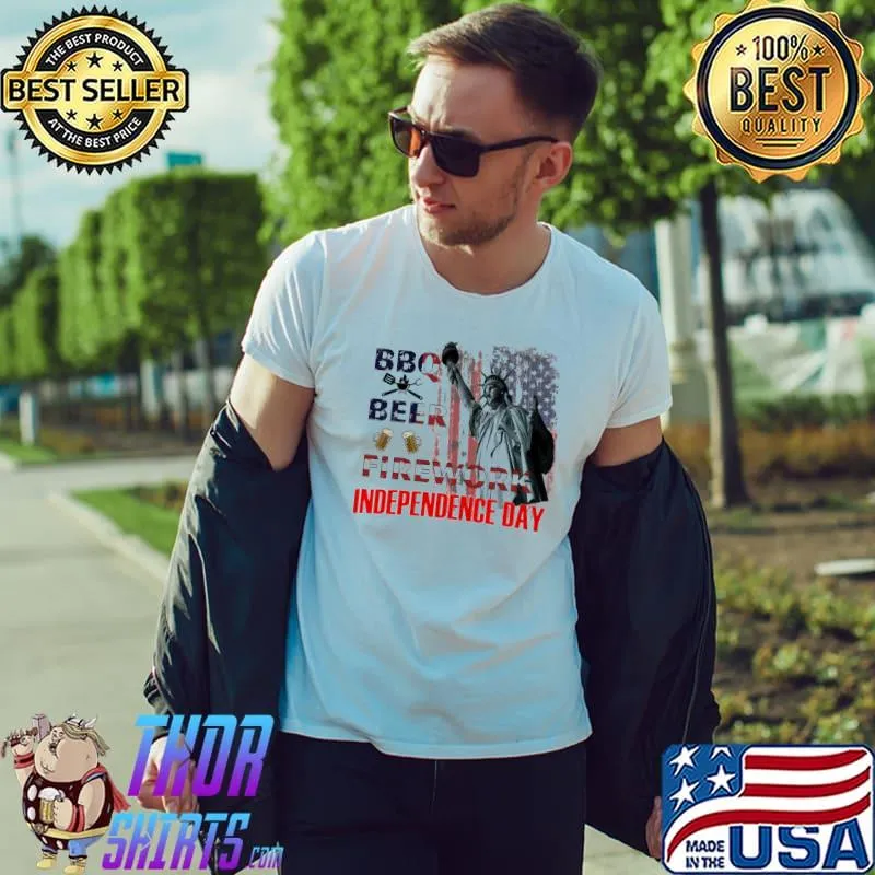 BBQ And Beer Firework Independence Day Shirt