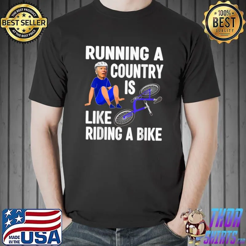 Biden Falls Off Bike Joe Biden Falling Off His Bicycle Biden T-Shirt