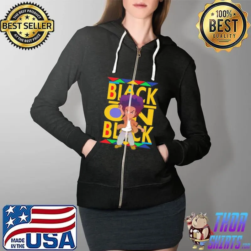 Black on black the boondocks s Full Zip Hooded