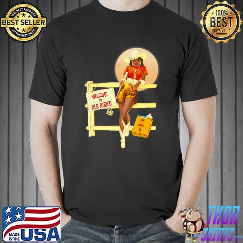Blk Rodeo African American Cowgirl Moon Premium T-Shirt