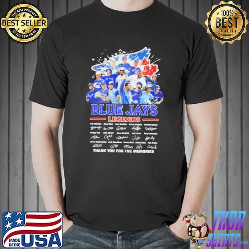 Blue jays legends team signatures thank you for the memories shirt