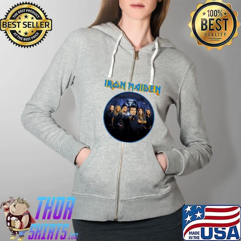 Blue vintage art iron maiden band s Full Zip Hooded