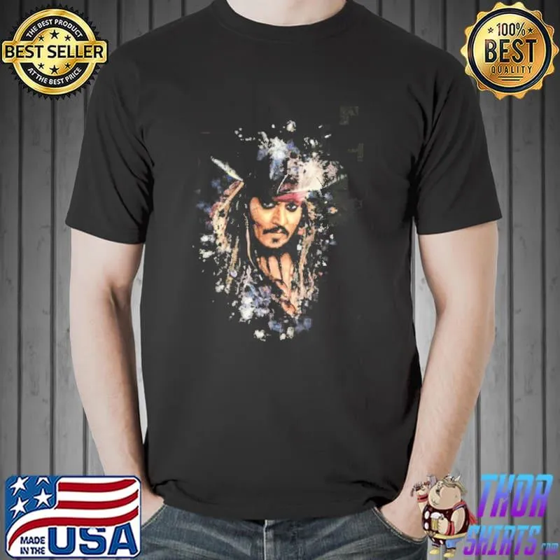 Captain Jack sparrow graphic pirates of the caribbean shirt