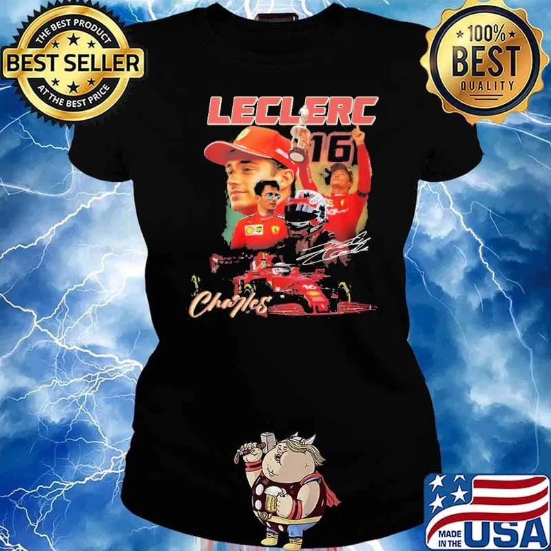 Charles Leclerc Driver Racing Signature Shirt Ladies tee