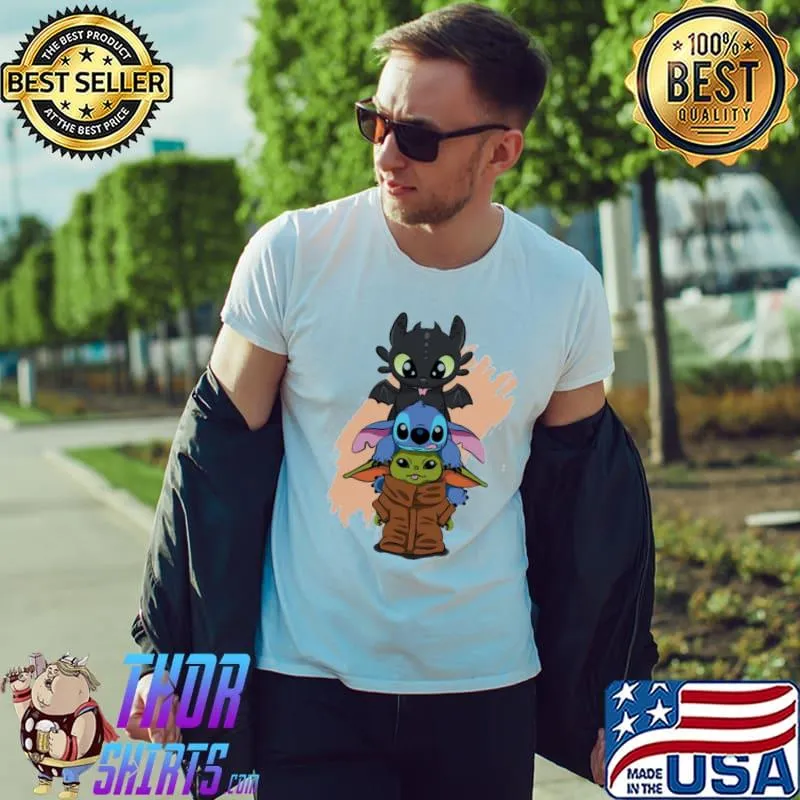 ChibI toothless stitch and cute baby shirt