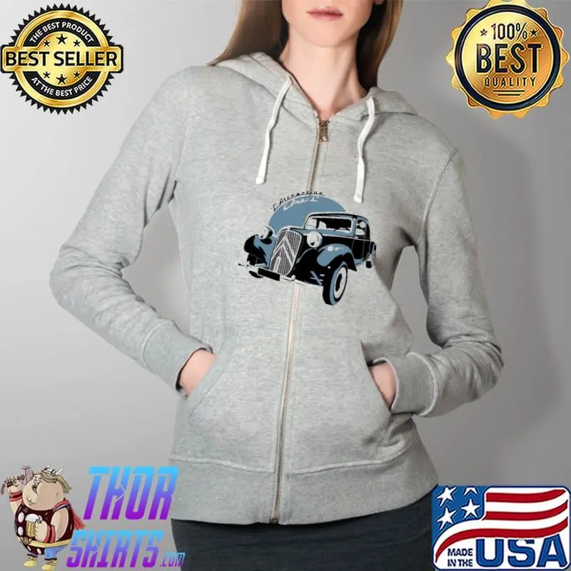 Citroen Traction Avant Vintage Shirt Full Zip Hooded