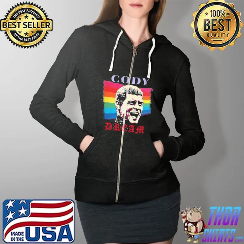 Cody rhodes American nightmare rainbow flag s Full Zip Hooded