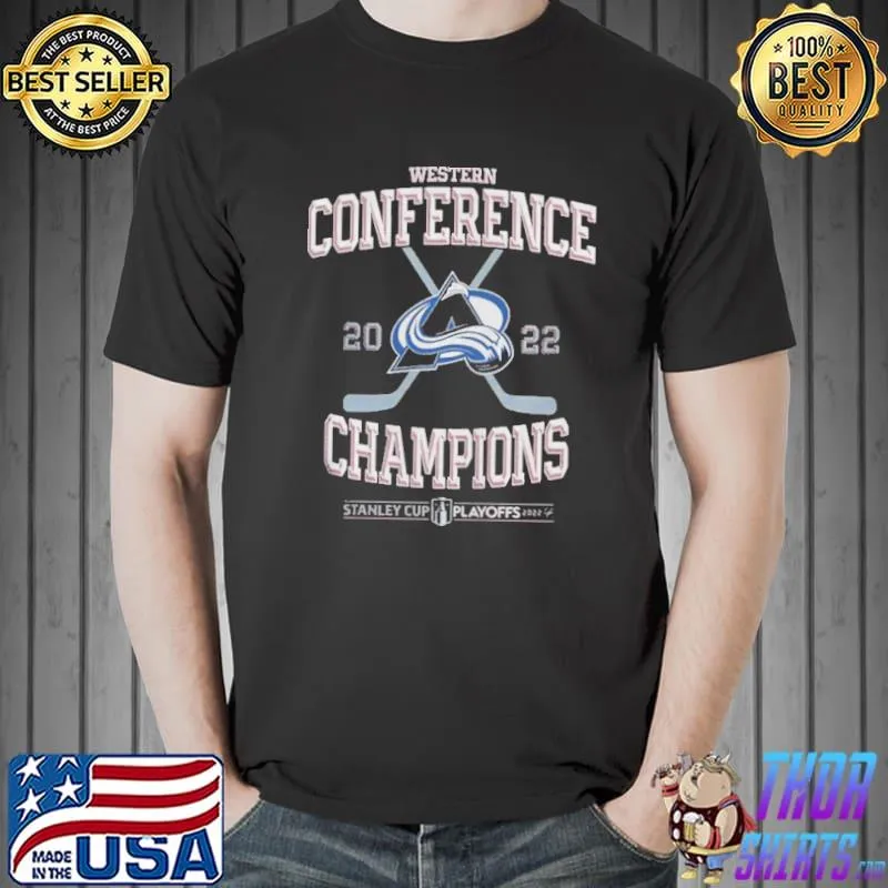 Colorado avalanche burgundy 2022 western conference champions shirt