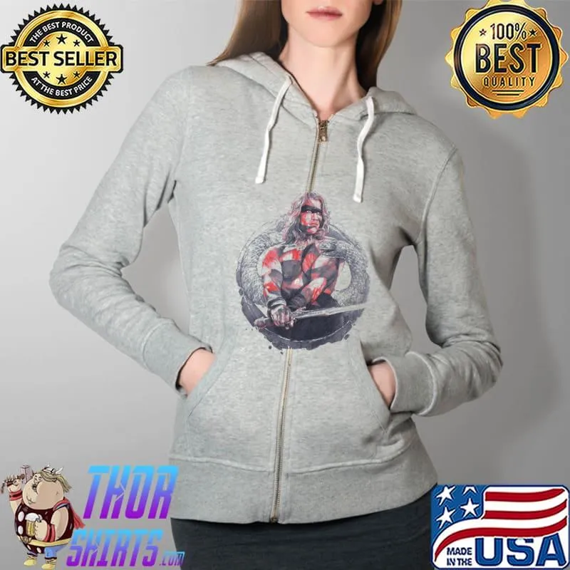 Conan The Barbarian And Snack Shirt Full Zip Hooded