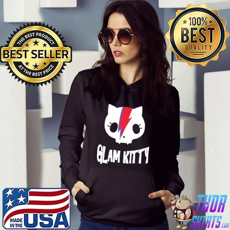 Cute cat glam rock and roll s Hoodie