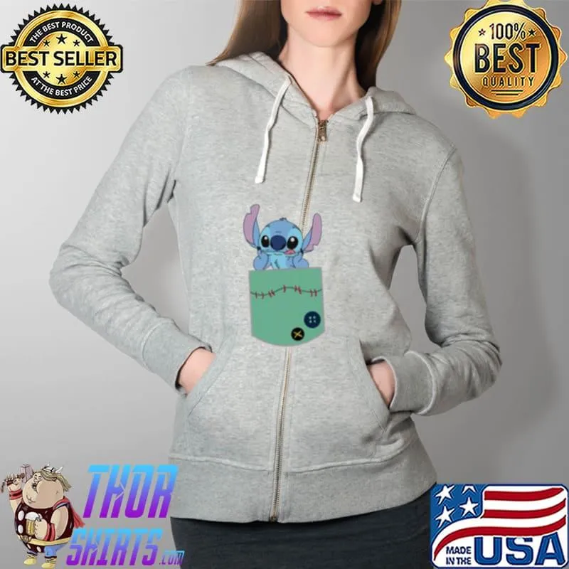 Cute stitch in the pocket s Full Zip Hooded