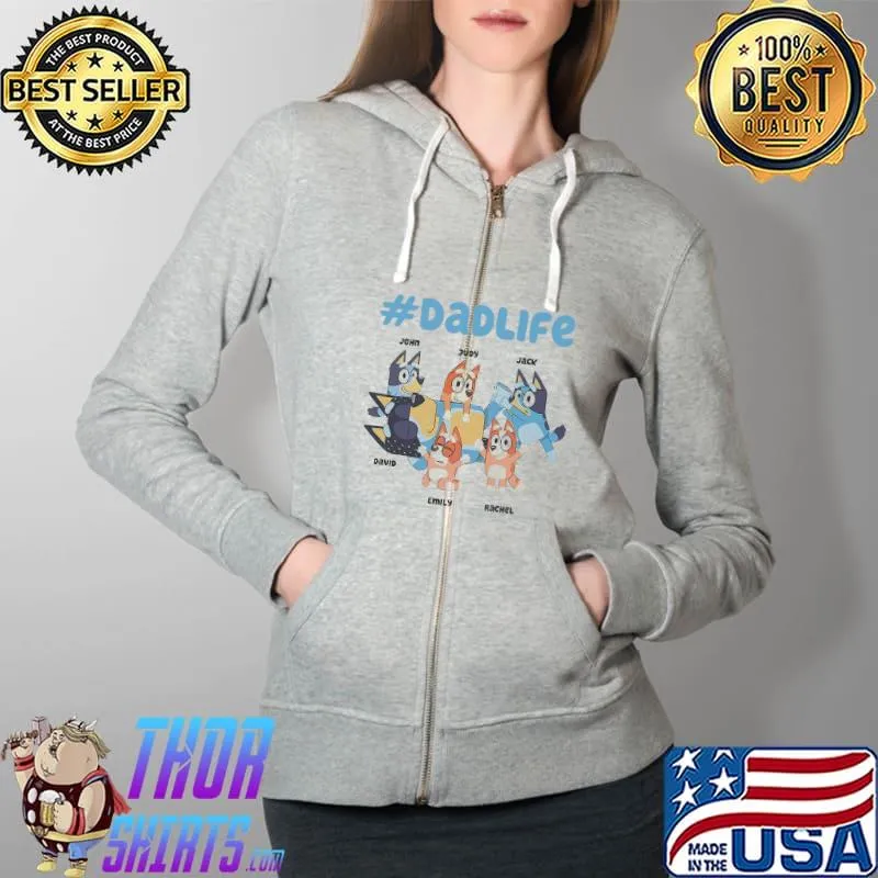 Dad Life Father's Day Dog Shirt Full Zip Hooded