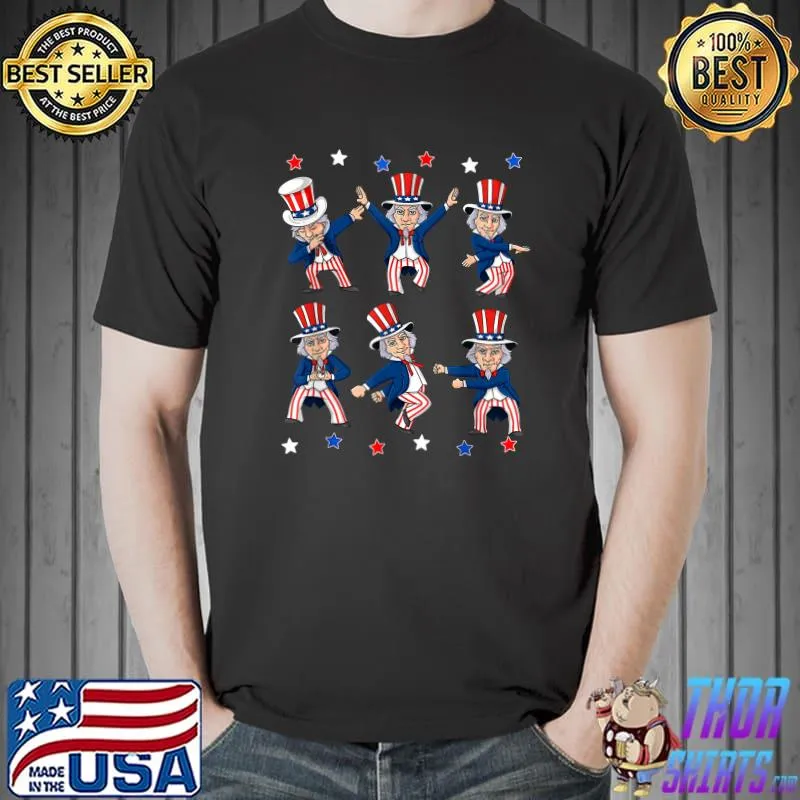 Dancing Uncle Sam 4th of July Boys Girls Kids Funny Dance T-Shirt