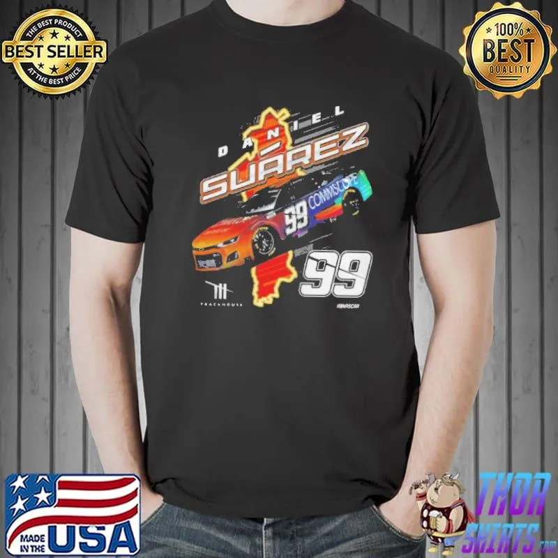 Daniel suarez checkered flag commscope horsepower shirt