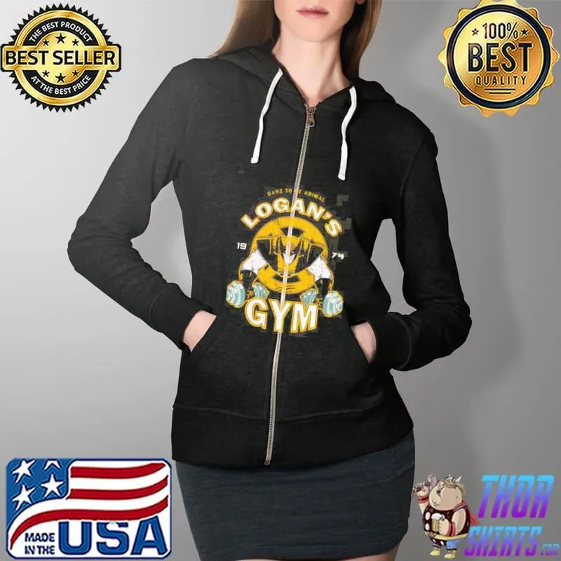 Dare to be animal logans gym s Full Zip Hooded