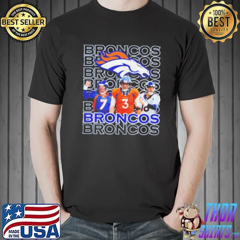 Denver broncos drew lock elaway peyton manning signatures shirt