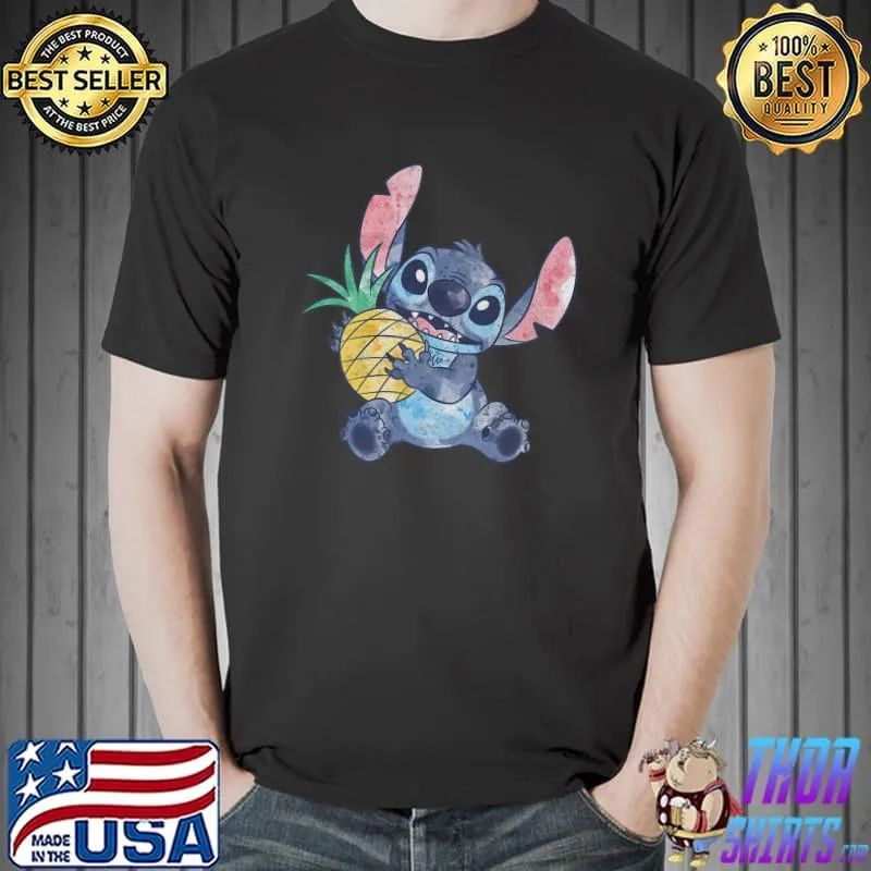 Disney Lilo & Stitch Pineapple Posing Destressed Premium T-Shirt Unisex