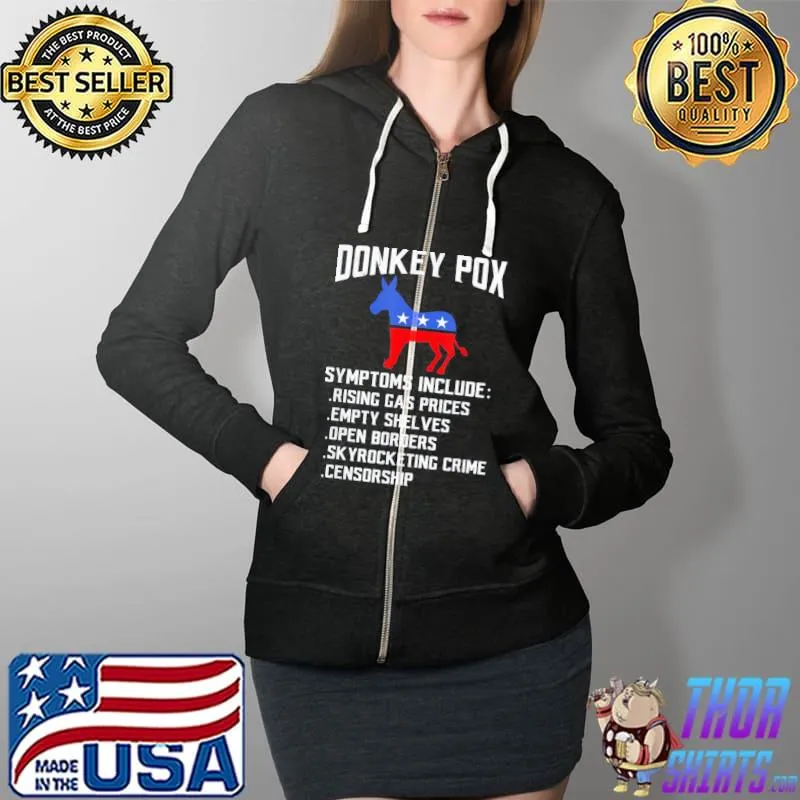 Donkey pox conservative republican antI Biden donkeypox s Full Zip Hooded