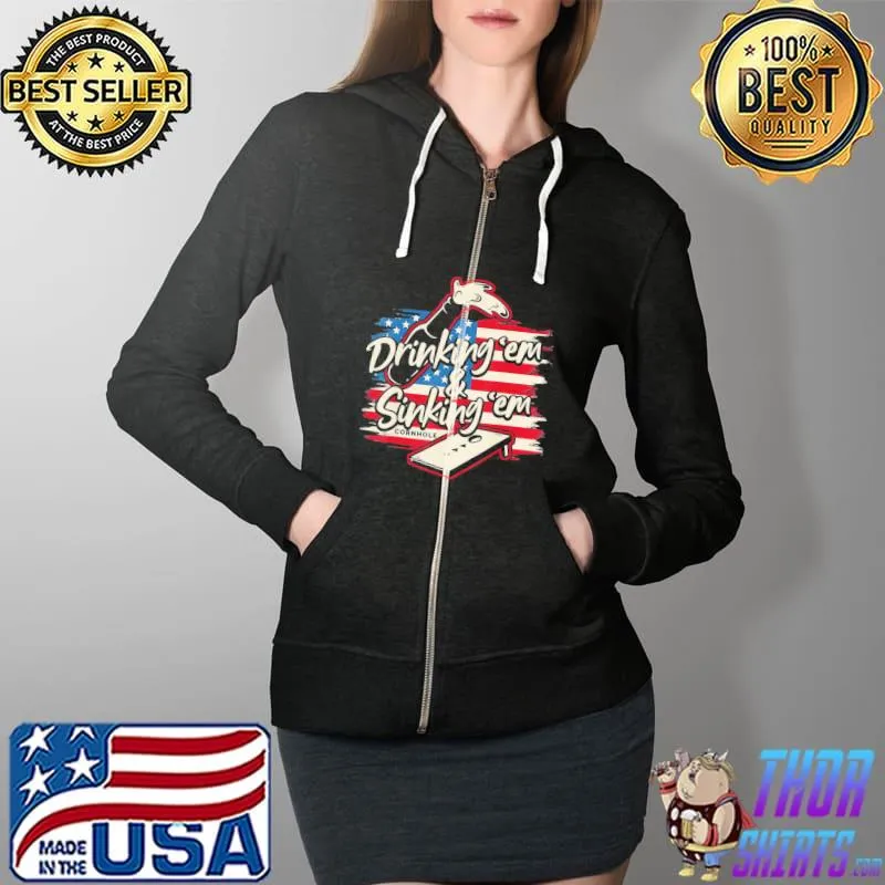 Drinking em sinking em 4th of july s Full Zip Hooded