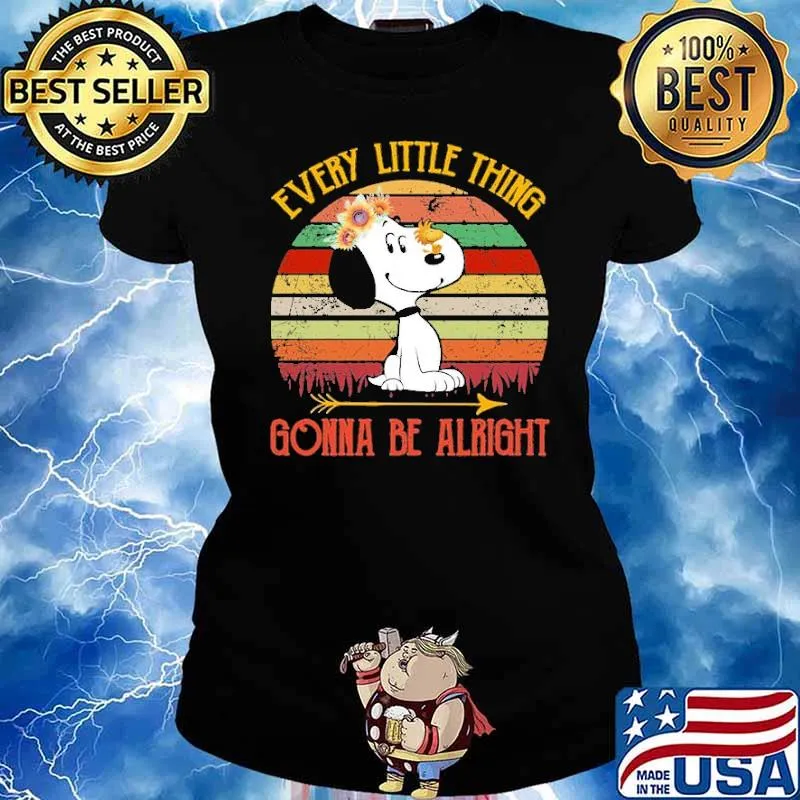 Every Little Thing Gonna Be Alright Snoopy Vintage Shirt Ladies tee