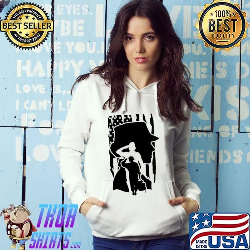 Female Veteran American Flag Shirt Hoodie