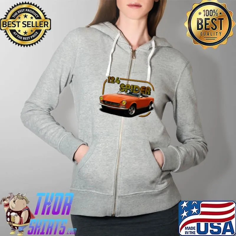 Fiat 124 spider Classic T-Shirt Full Zip Hooded
