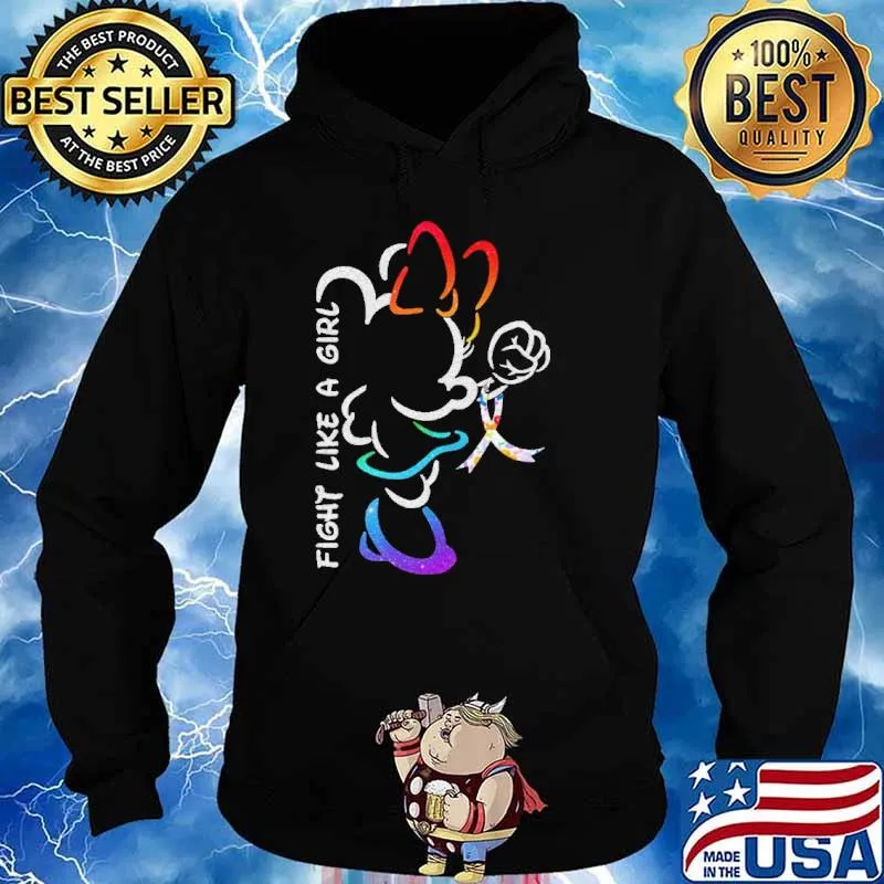 Fight Like A Girl Mickey Ribbon Shirt Hoodie