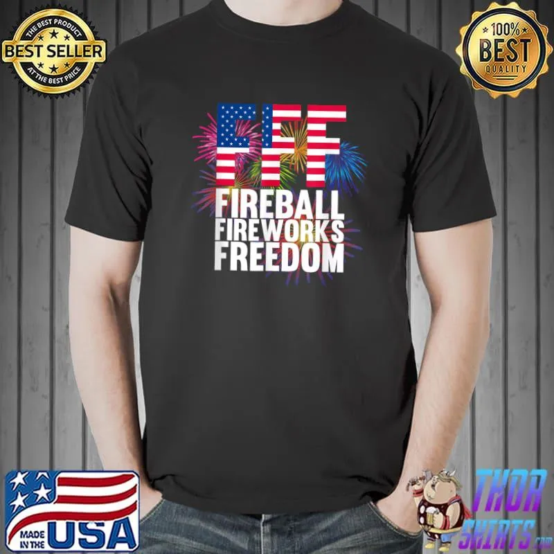 Fireball Fireworks Freedom 4th July American Flag Gift Idea T-Shirt Unisex