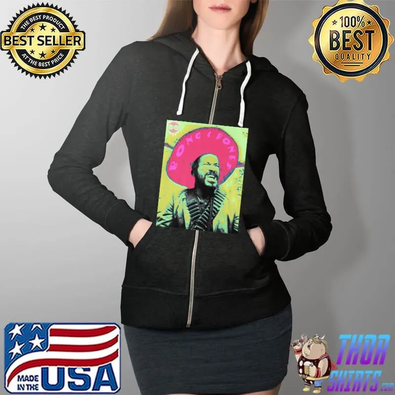 Flamboyant Colors Attire Ranchero Bong Bones Garment Design Premium T-Shirt Full Zip Hooded