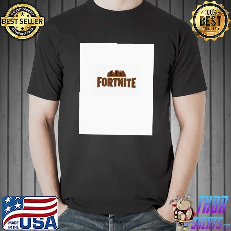 Fortnite letters and city in the background T-Shirt
