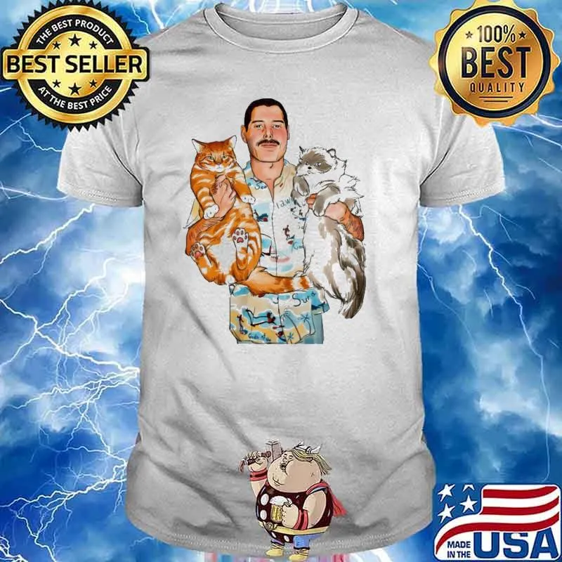 Freddie mercury cats drawing shirt