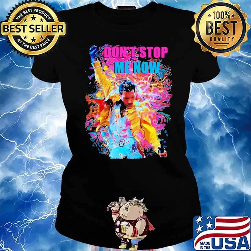 Freddie Purrcury don't stop meow colorful s Ladies tee