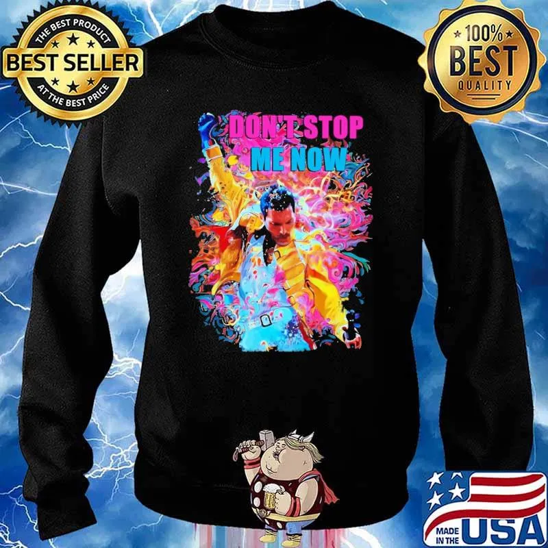 Freddie Purrcury don't stop meow colorful s Sweater