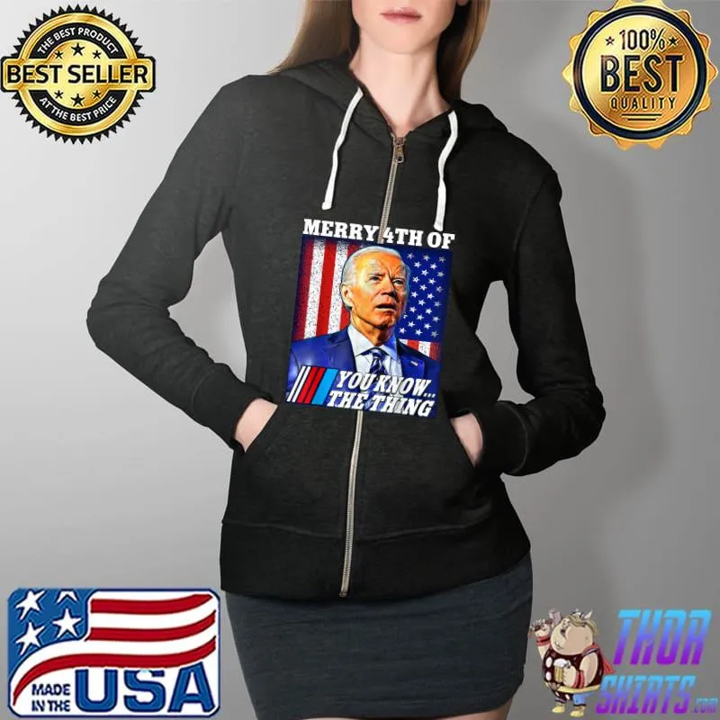 Funny 4th of July Shirts Men Confused Anti Joe Biden Womens T-Shirt Full Zip Hooded