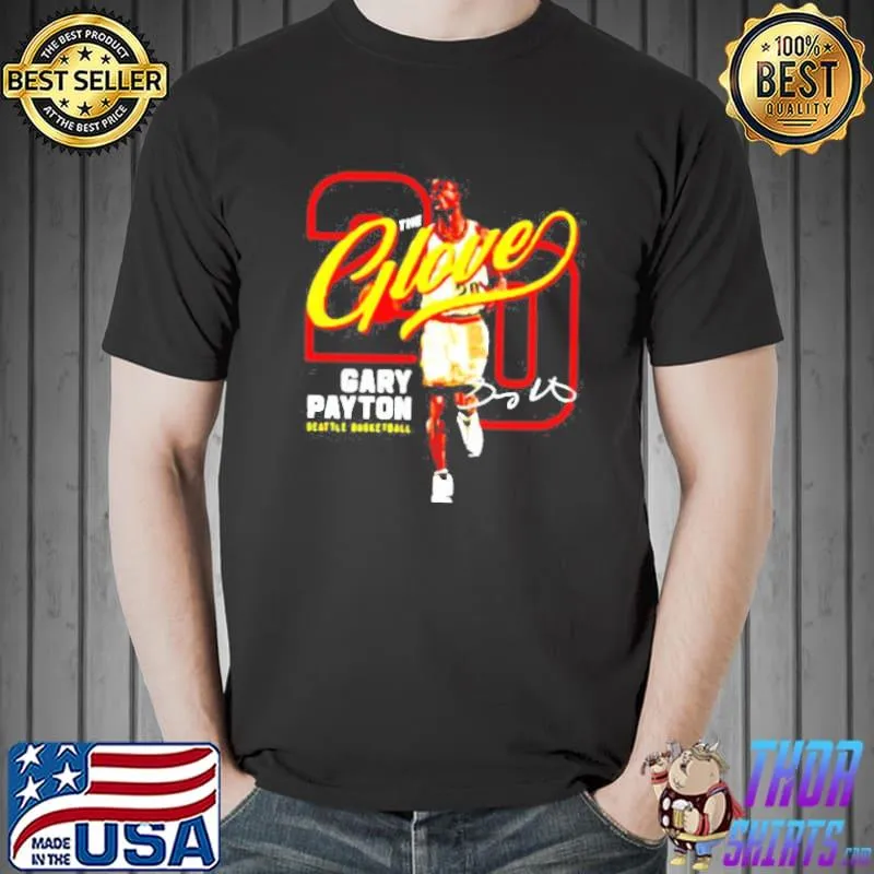 gary Payton Outline 20 basketball signature shirt