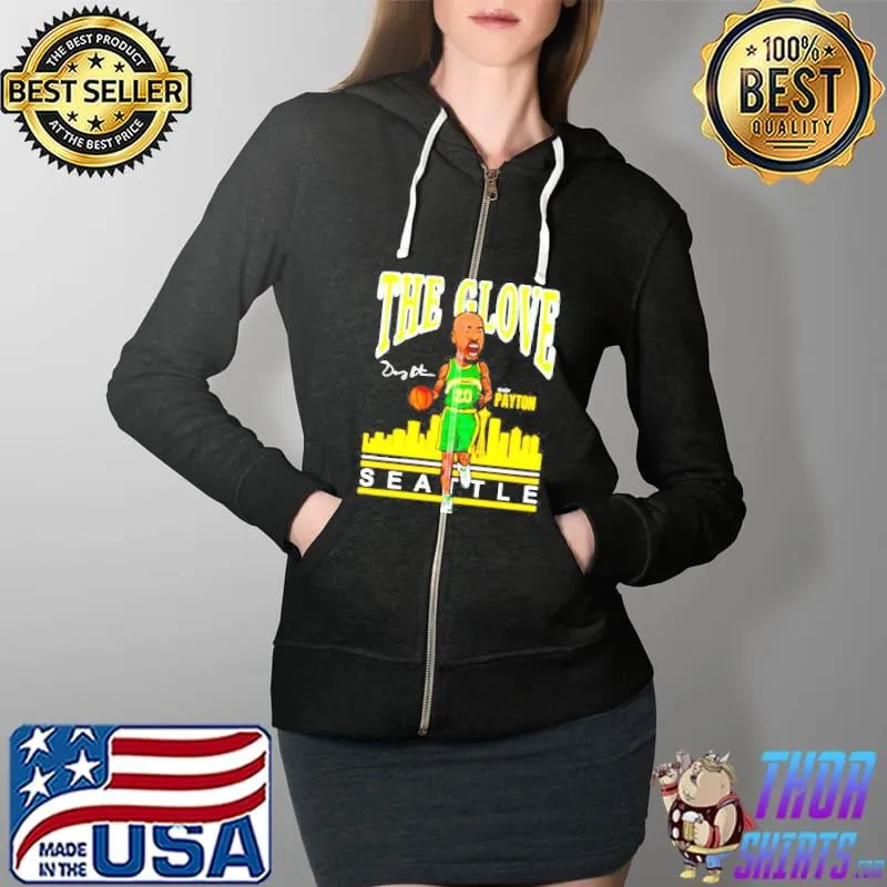 gary Payton Toon 20 basketball signature s Full Zip Hooded
